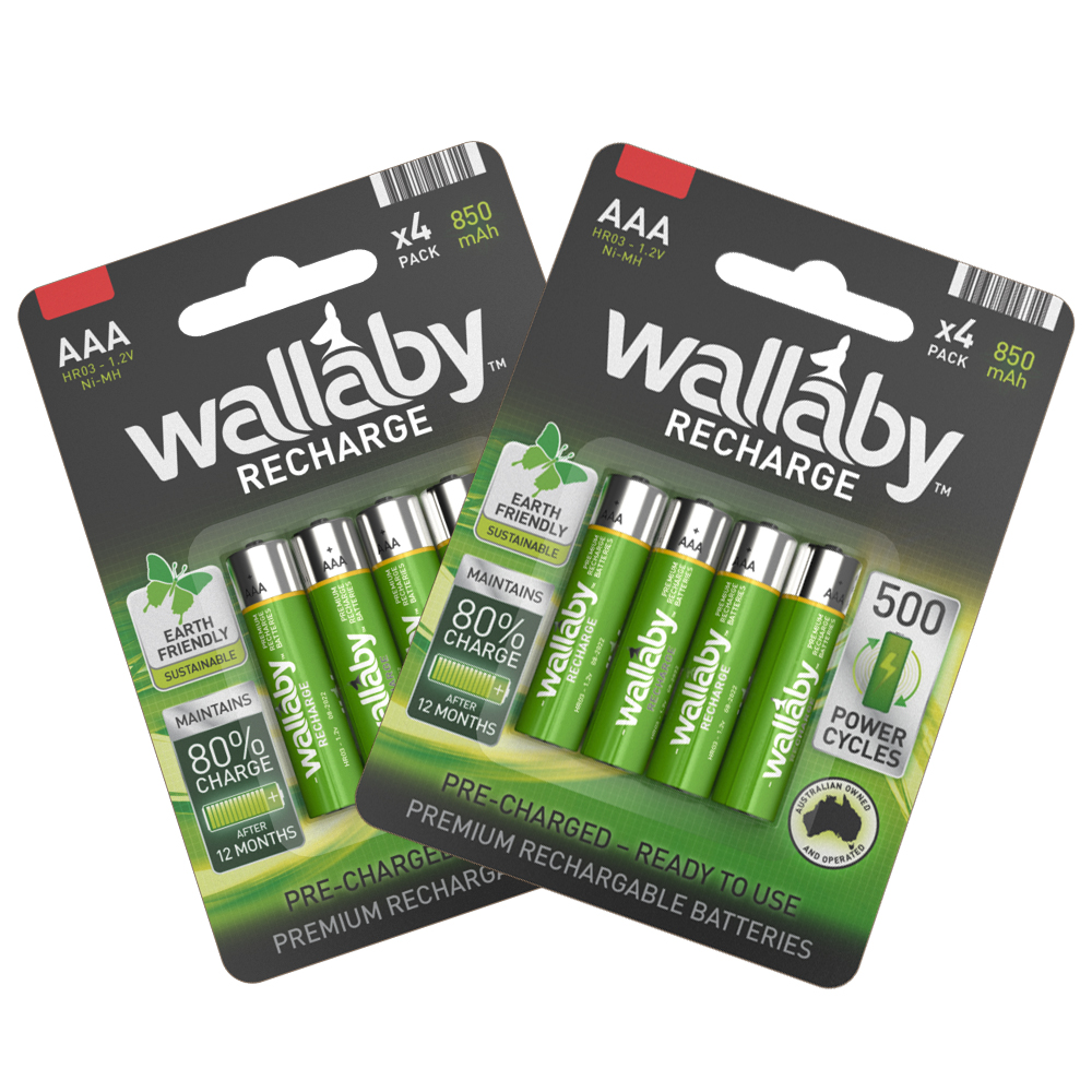 Wallaby AAA rechargeable batteries