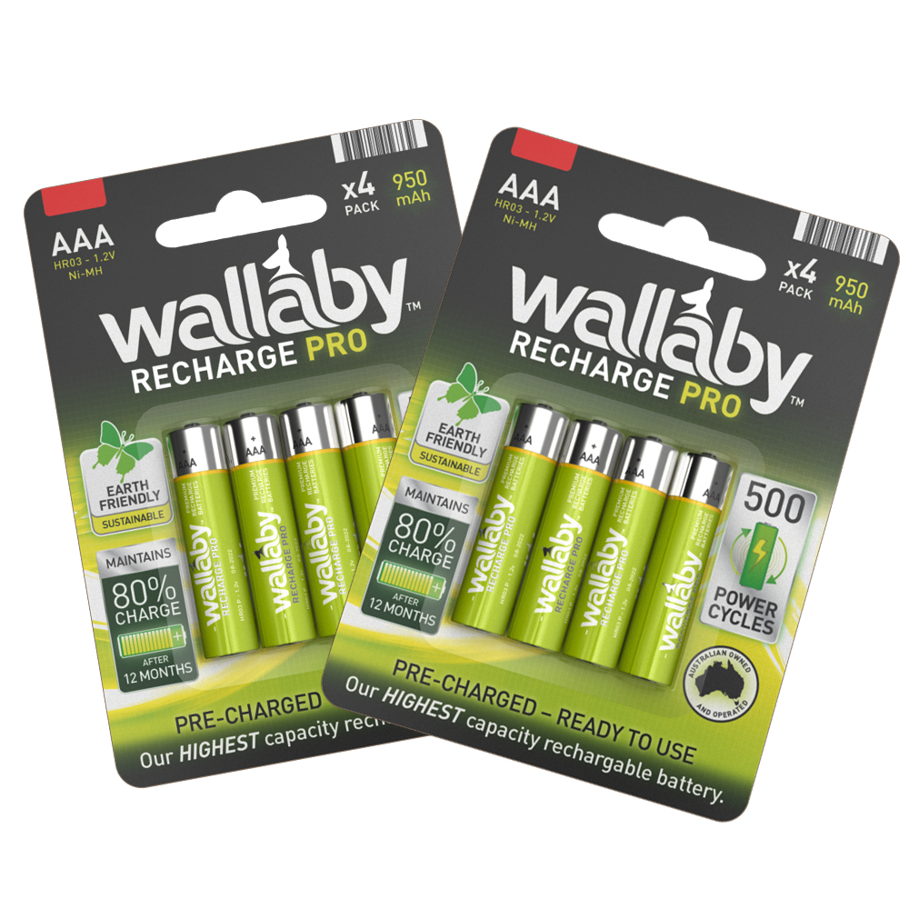 Wallaby AAA Recharge Pro batteries