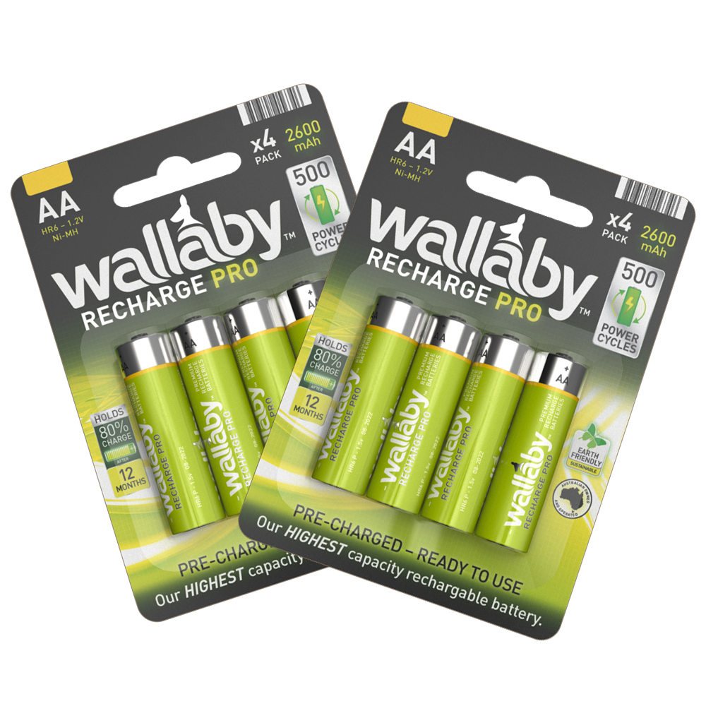 Wallaby AA Recharge Pro batteries