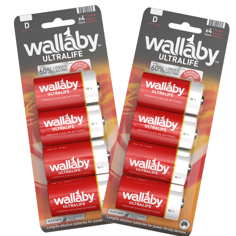 Wallaby D alkaline batteries