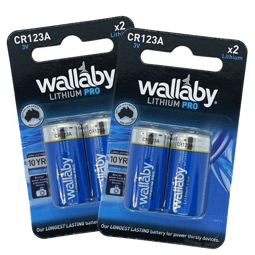 Wallaby CR123A lithium batteries